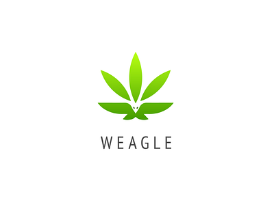 weagle = eagle + weed bird eagle eagles leaf leafs logo vector weed weeds wing wings