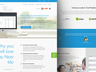 PayNearMe for Businesses business home page paynearme web design