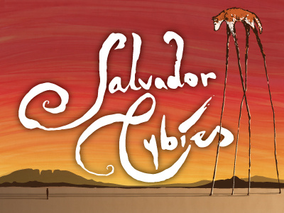 Salvador Cybies dali illustration sunset typography