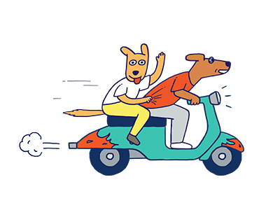 Vacation time 2! dogs illustration speed