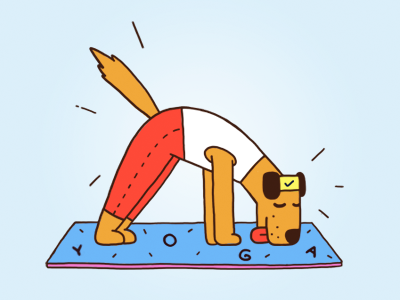 Everyone loves yoga dog illustration yoga