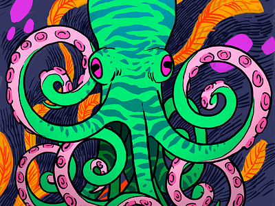 Oliver´s octopus dibujo digital illustration drawing illustration ilustracion