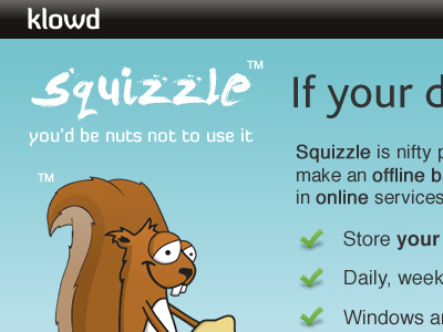 Squizzle blue illustration logo software squirrel squizzle web website
