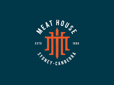 Meat House logo branding butchery illustration logo logotype meat monogram vintage
