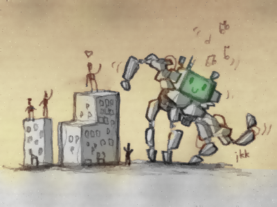 Dancing Robot paper robot sketch