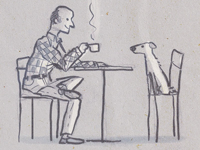 Man and Dog drawing sketch