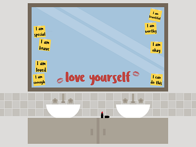 Song Lyrics Illustration: 5 bathroom design flat illustration illustrator lyrics mirror self love song