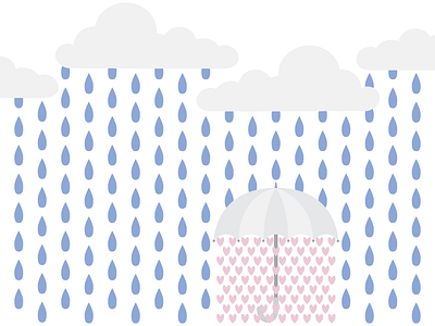 Song Lyrics Illustration: 6 design flat hearts illustration illustrator lyrics rain song umbrella