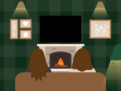 Song Lyrics Illustration: 7 design family fireplace flat illustration illustrator living room lyrics song tv