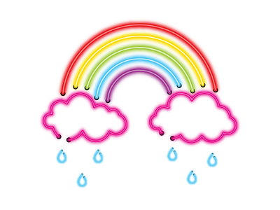 Song Lyrics Illustration: 10 design illustration illustrator lyrics neon rain rainbow song