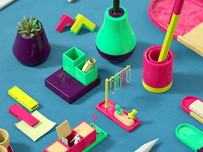 Take Take desk stuffs colorful desk storage