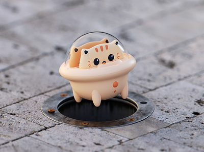 朵心丨UFO Emergency Mini Power Bank animal cats charger cute disc kitty lovely ufo