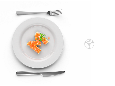 EveryMatrix - Key Visual branding c4d caviar fork knife plate