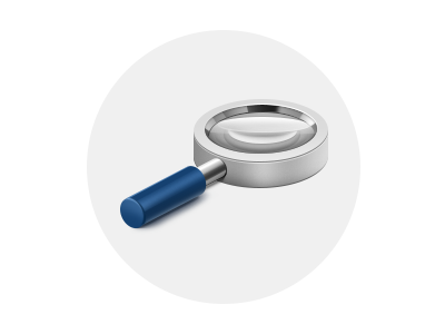 "Revise" metaphor icon magnifying glass revize