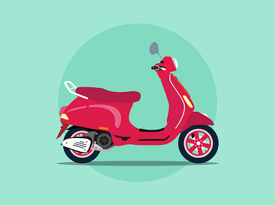 Scooter bike flat flatdesign illustrator otomotif scooter vector vehicle vespa