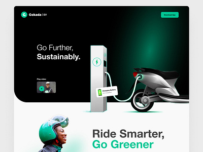 Gokada Electric Bike Concept bike clean concept creative design electric energy figma graphic design landing page minimal nigeria nigerian simple sustainable ui uiux userexperience ux website