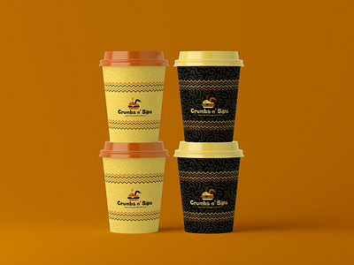 Brand element designs for Crumbs n’ Sips. brand branding creative design dribbble drinks food food and drink illustration lagos nativebrands nigeria nigerian product design products