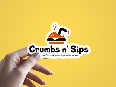 Sticker for Crumbs n' Sips brand branding design dribbble lagos logo nativebrands nigeria nigerian product design products sticker stickermule stickers