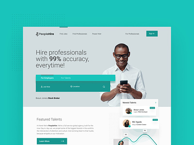 PeopleHire - Homepage experience interface job board job listing jobs jobsite landing landing page nativebrands nigeria nigerian ui uidesign uiux ux uxdesign uxdesigns web webpage website