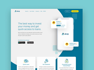 Landing Page for Arvo Finance