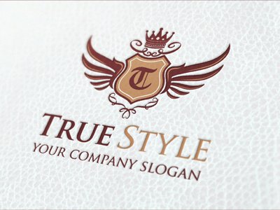 True Style Logo Template blazon calligraphy crest decoration decorative emblem logo luxurious luxury majestic ornament royal shield template vintage