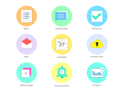 Features List Flat Icons design icons ui web