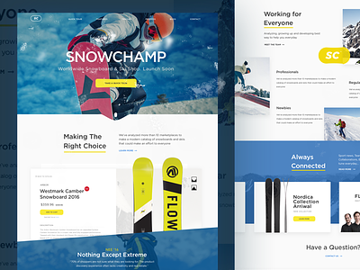 Snowboarding Magazine Landing Page font homepage landing parallax ui web design