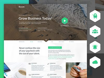 UI Design of Business Theme business green shape theme ui web design