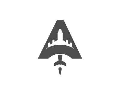 A - Airplane brand design flat illustration illustrator logo mark negative space logo photoshop print typography vector