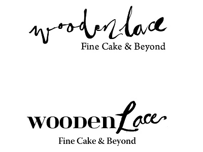 Wooden lace cake dessert female handwritten lace lettering patisserie script