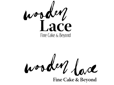 Wooden Lace brand cake dessert female handwritten lace patisserie script wooden