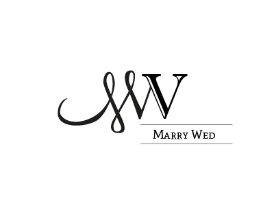 Logo M+W female icon identity logo marry script typo wed wedding woman