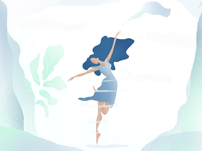 tenderness mood dancing flat girl illustration minimalism