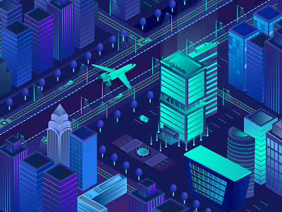 Isometric banner for main page for Logisee