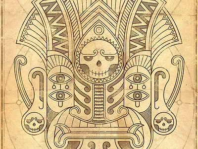 Tonatiuh aztec lines retro shapes vectors vintage