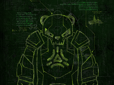 P.A.N.D.A. blueprint grunge industrial mech panda robot tech