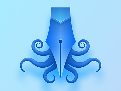 Squid Ink app icon fountain pen ink pen sketch app skeuomorphism squid squid logo