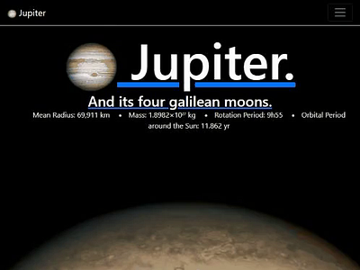 Jupiter: Main Page astronomy website