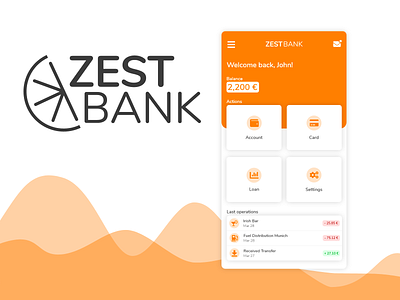 Zest Bank - Mobile App Concept adobexd bank bank app dashboard mobile mobile app mobile ui ui