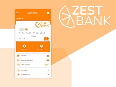Zest Bank - Mobile App Concept adobexd bank bank app card mobile mobile app mobile ui ui
