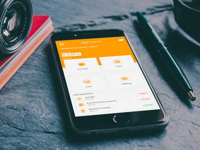 Zest Bank - Mobile App Concept adobexd bank bank app dashboard mobile mobile app mobile ui ui