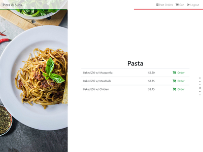 Italian Restaurant Order - Pasta section food order italian food italian restaurant order pasta restaurant website
