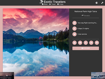 Exotic Travelers development svelte travel website website design