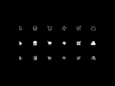 Webflow feature icons — WIP fill gradient icons outline webflow wip
