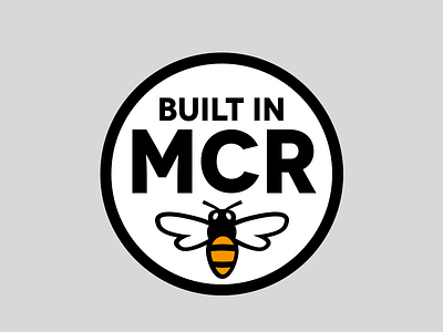Built in MCR bee logo manchester vector
