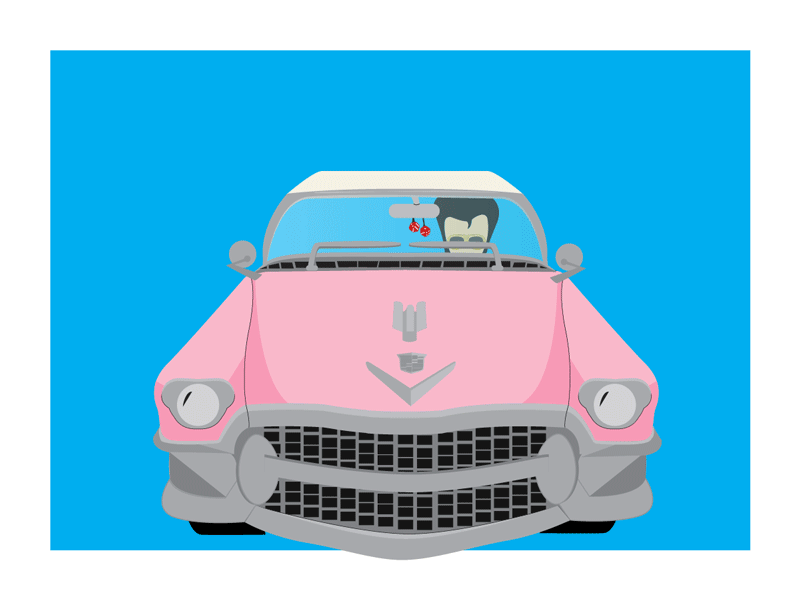 Pink Cadillac cadillac color elvis gif illustration illustrator loop photoshop vector