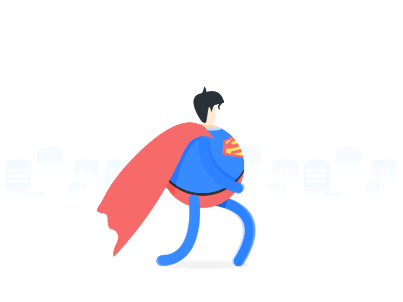 If Superman can't fly animation default page flat icon illustration ios