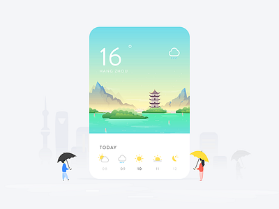 Weather-Hangzhou default page flat icon illustration ios