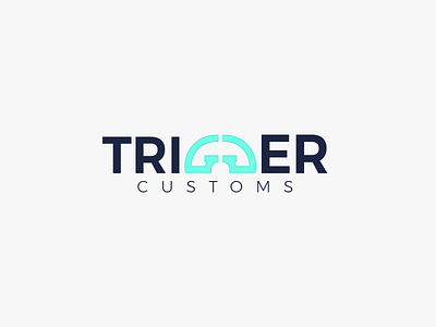 Trigger Customs Wordmark Logo Design blue branding controller design game gg illustrator logo logo design minimalistic trigger typogaphy vector