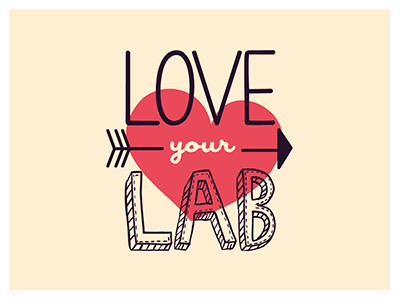 Love Your Lab poster cute heart lab love poster typography